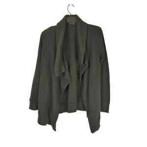 AllSaints Zip Extended Hood Black Open Front Waterfall Cardigan Size‎ Small